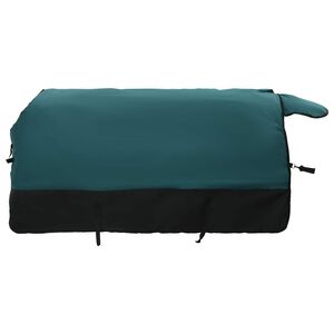 vidaXL Pokrivač za konje Tamno zelena i crna 75 cm Poliester
