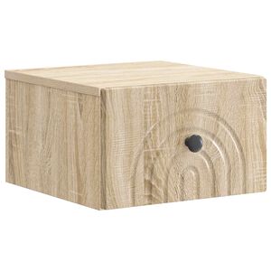 vidaXL Noćni ormarić za montažu na zid Hrast sonoma 33 x 34,5 x 20 cm