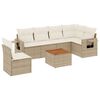 vidaXL 7-dijelni set vrtnih sofa od poliratana s jastucima bež