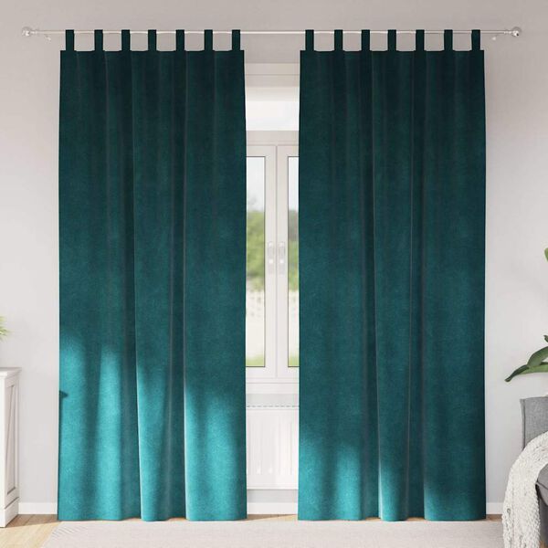 vidaXL Zavjese za zamračivanje 2 pcs Tamnozelena 140 x 225 cm Bar&scaron;un