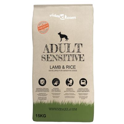 vidaXL Premium suha hrana za pse Adult Sensitive Lamb & Rice 2 kom 30 kg