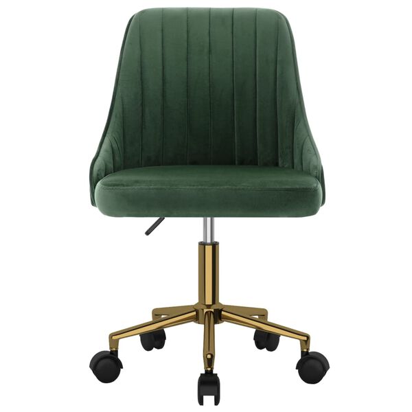 vidaXL Okretne blagovaonske stolice 6 kom tamnozelene bar&scaron;unaste