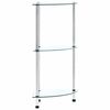 vidaXL Police s 3 razine prozirne 30 x 30 x 67 cm od kaljenog stakla
