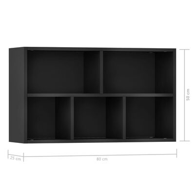 vidaXL Ormarić za knjige / komoda crni 50 x 25 x 80 cm od iverice