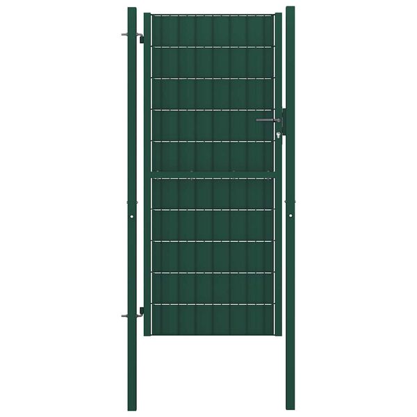 vidaXL Vrata za ogradu PVC i čelik 100x204 cm Zelena