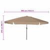 vidaXL Vrtni suncobran Taupe i Crna 395 x 395 x 245 cm