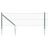 vidaXL Ograda s postovima Zelena 0,6 x 10 m Čelik i PVC