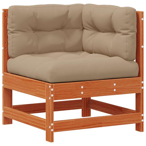 vidaXL Set lounge namje&scaron;taja za vrt 7 pcs Vosak Smeđa Masivna borovina