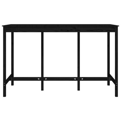 vidaXL Barski stol crni 180x80x110 cm od masivne borovine