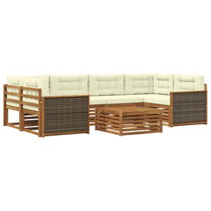 vidaXL Set vanjskih sofa 7 kom. Prirodna i krem
