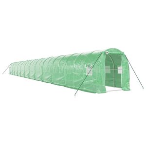 vidaXL Staklenik s čeličnim okvirom zeleni 48 m&sup2; 24 x 2 x 2 m
