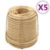vidaXL Konopi od sisala 5 kom 14 mm 100 m