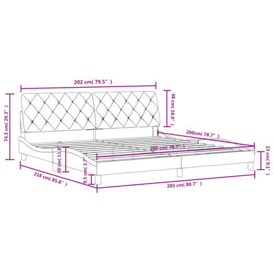 vidaXL Okvir za krevet s uzglavljem tamnosivi 200x200 cm baršunasti