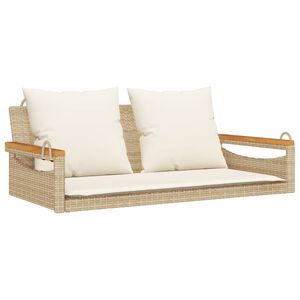 vidaXL Klupa za ljuljanje s jastucima bež 109x62x40 cm od poliratana