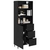 vidaXL Highboard s ladicama Crni hrast 69,5 x 34 x 180 cm