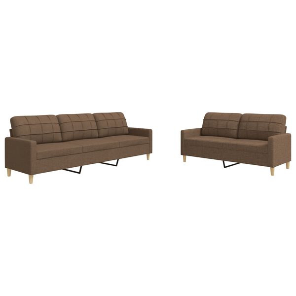 vidaXL 2-dijelni set sofa smeđi od tkanine