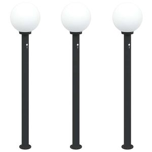 vidaXL Stupić za svjetlo sa senzorom 3 kom 120 cm crne IP44