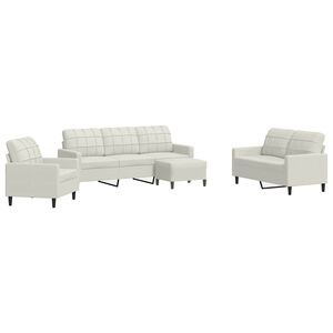 vidaXL 4-dijelni set sofa s jastucima krem bar&scaron;unasti