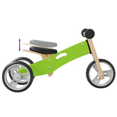 vidaXL Dječji bicikl za ravnotežu 2-u-1 zeleni