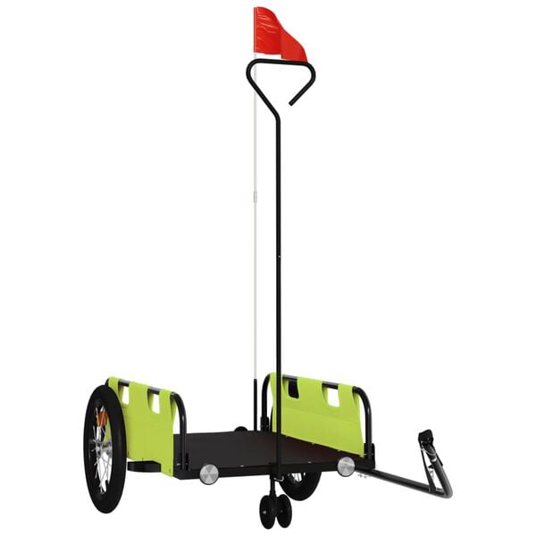 vidaXL Prikolica za bicikl zelena od tkanine Oxford i željeza