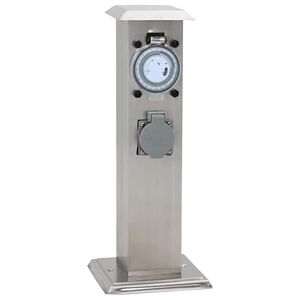 Vrtni stup sa utičnicama od nehrđajućeg čelika sa tajmerom