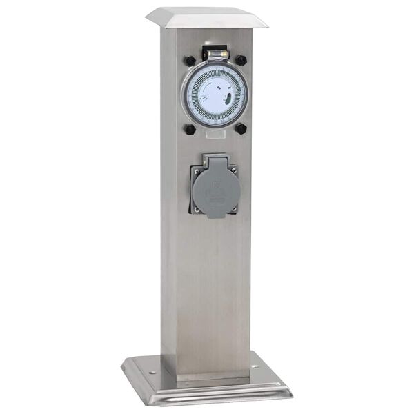 Vrtni stup sa utičnicama od nehrđajućeg čelika sa tajmerom