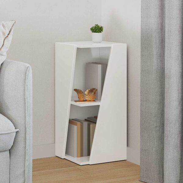 vidaXL Bočna polica Visoki sjaj bijela 33 x 32 x 70,5 cm