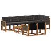 vidaXL Set vanjskih sofa s jastukom 9 pcs Prirodna i crna