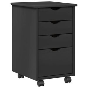 vidaXL Mobilni ormar s kotačem Sivi 34 x 39 x 56 cm Masivna borovina