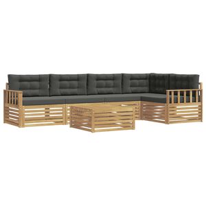 vidaXL Set vanjskih sofa s jastukom 6 pcs Bijela i antracit Poliester