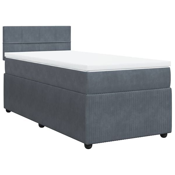 vidaXL Box spring krevet s madracem tamnosivi 90x200 cm bar&scaron;unasti