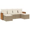 vidaXL 6-dijelni set vrtnih sofa s jastucima bež od poliratana