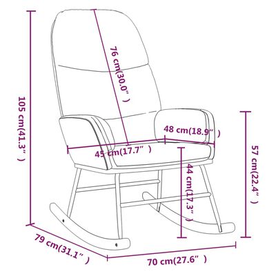 vidaXL Stolica za ljuljanje od tkanine krem bijela