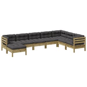 vidaXL 8-dijelni set vrtnih sofa s jastucima od impregnirane borovine