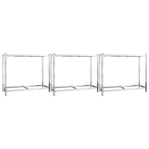 vidaXL Stalci za gume s 2 razine 3 kom srebrni 110x40x110 cm čelični