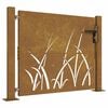 vidaXL Vrtna vrata 100x100 cm Corten čelik dizajn s travom