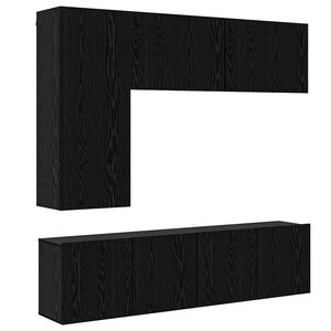 vidaXL TV zidna jedinica Zidne 5 pcs Crni hrast Konstruirano drvo
