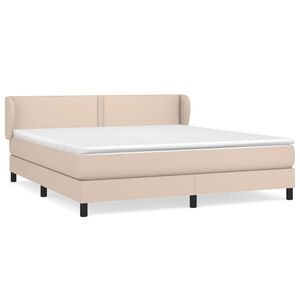 vidaXL Krevet box spring s madracem cappuccino 180x200 cm umjetna koža