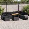 vidaXL 9-dijelni set vrtnih sofa s jastucima crni od poliratana