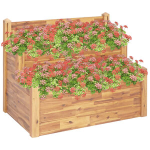 vidaXL Vrtna sadilica s 2 razine 110x75x84 cm masivno bagremovo drvo