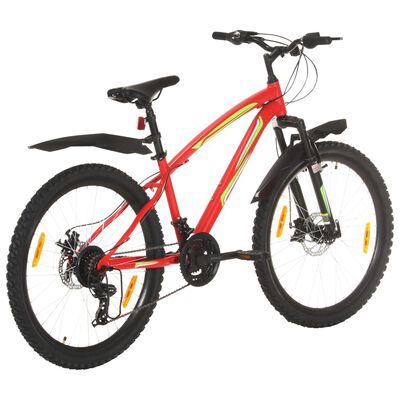 vidaXL Brdski bicikl 21 brzina kotači od 26 " okvir od 42 cm crveni