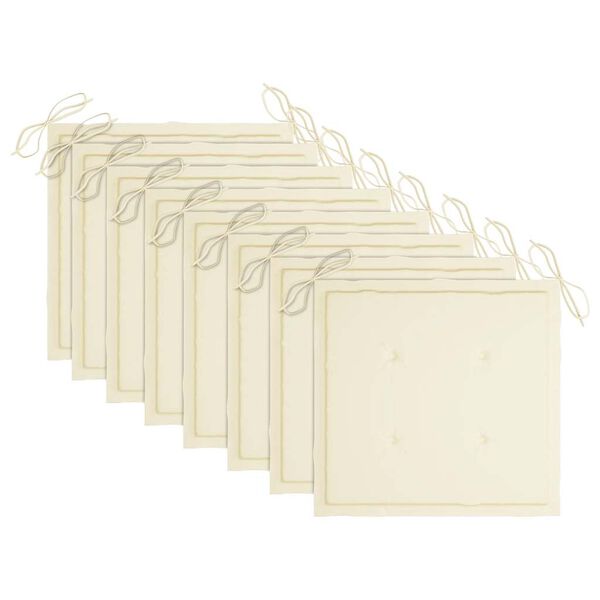 vidaXL Sklopive vrtne stolice s jastucima 8 kom masivno bagremovo drvo