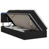 vidaXL LED krevet za pohranu s madracem Crna 90 x 190 cm Tkanina