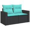 vidaXL 4-dijelni set vrtnih sofa od poliratana s jastucima crni