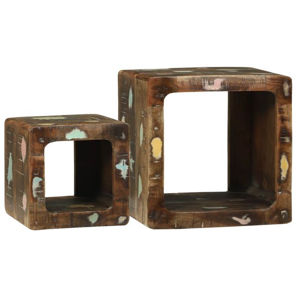 vidaXL TV Jedinice s policom 2 pcs &Scaron;areni Čvrsto drvo iz reciklaže