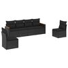 vidaXL 6-dijelni set vrtnih sofa s jastucima crni od poliratana