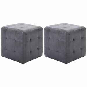 vidaXL Tabure 2 kom sivi 30 x 30 x 30 cm od umjetne bru&scaron;ene kože