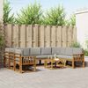 vidaXL Set vanjskih sofa s jastukom 10 pcs Prirodna i svijetlo siva