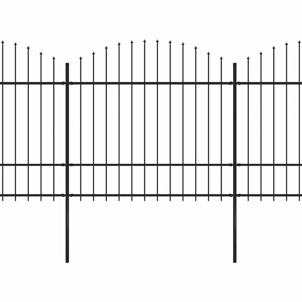 vidaXL Vrtna ograda s vrhom koplja Čelik 1248 x 175 cm Crna