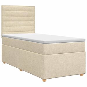 vidaXL Boxspring krevet s madracem Krem 80 x 200 cm Tkanina